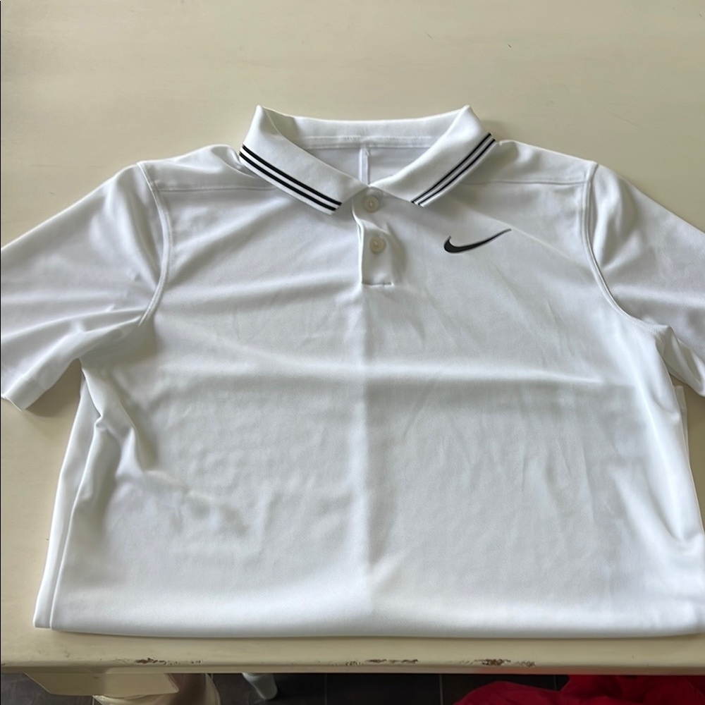 Nike Kids White Polo/ Golf  Shirt